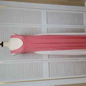 Gottex Chic Sleeveless Maxi Dress in Pink and Cream
